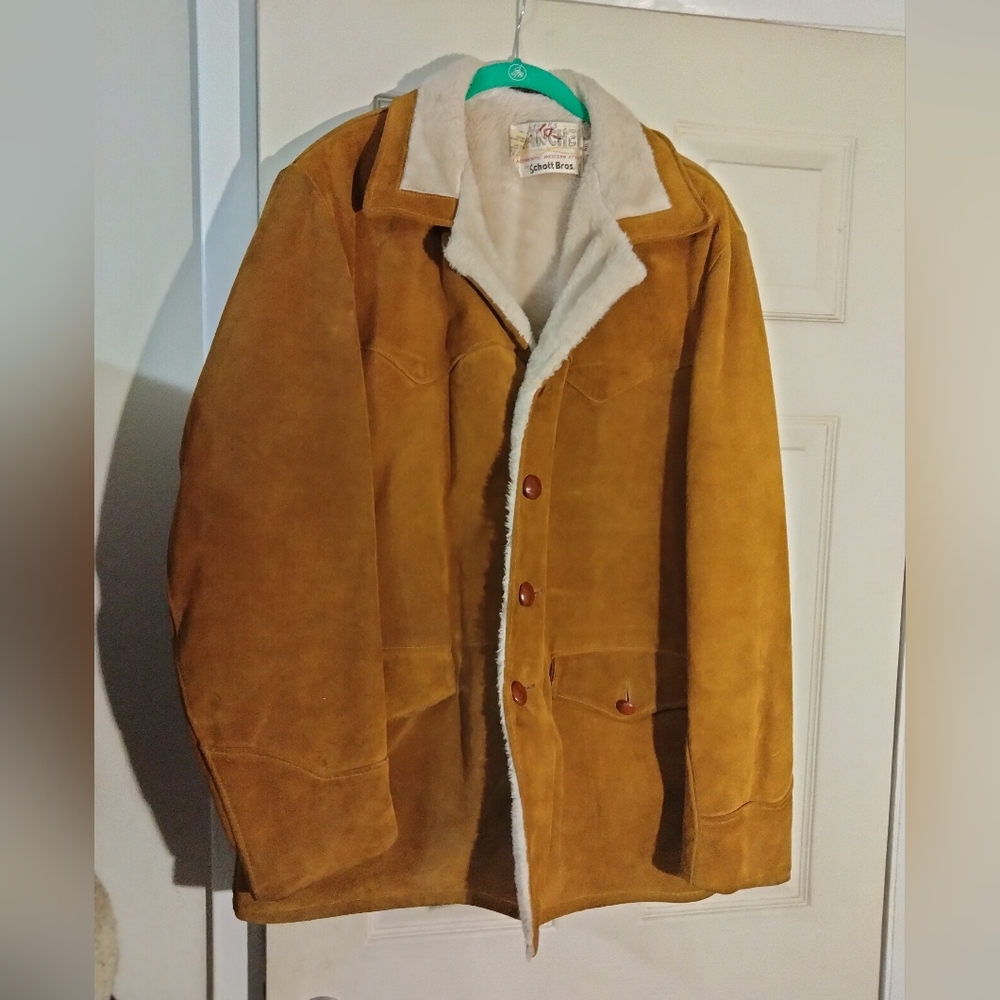 Vintage Western style suede leather Sherpa by Schott Bros.
